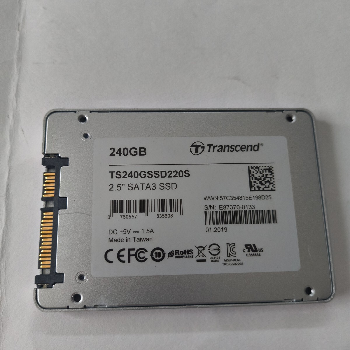 使用時間:7411H/Transcend TS240GSSD220S SSD 240GB 拍卖
