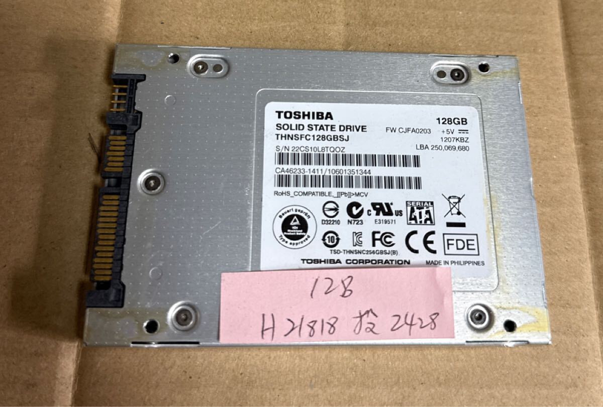 使用時間21818H/TOSHIBA SSD 2.5inch 128GB THNSFC128GBSJ SATA拍卖