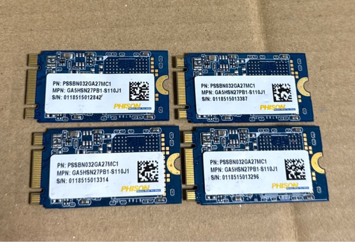PHISON PSSBN032GA27MC1 SSD 32GB M.2 中古動作品 4枚セット拍卖