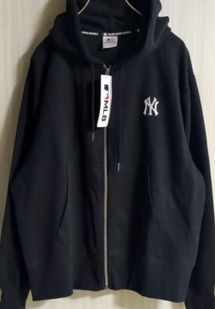 即決 MLB ニューヨーク・ヤンキース メンズジップアップパーカー【M】新品タグ付き ブラック拍卖