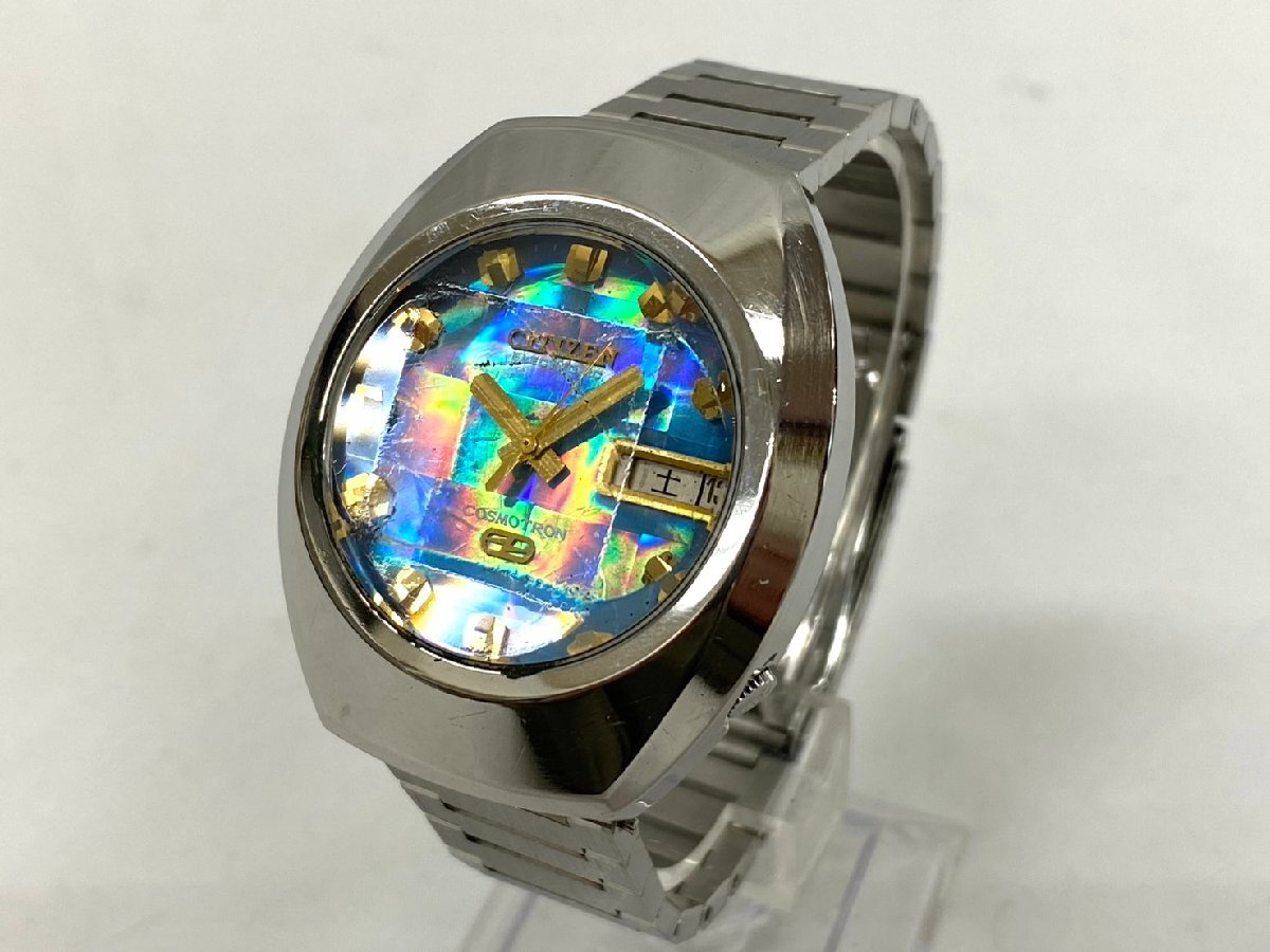 ◇◇ 動作未確認 CITIZEN シチズン 腕時計 電磁テンプ式 コスモトロン デイデイト 3針 カットガラス GN-4-5 4-79003IY ステンレス ◇◇拍卖
