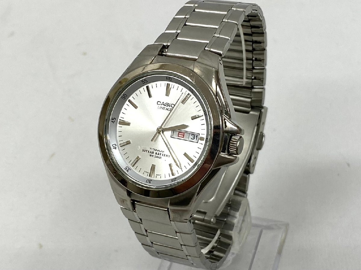 ◇◇稼働品 CASIO カシオ リニエージ LIN-171J デイデイト クォーツ 文字盤:シルバー ステンレス メンズ◇◇拍卖