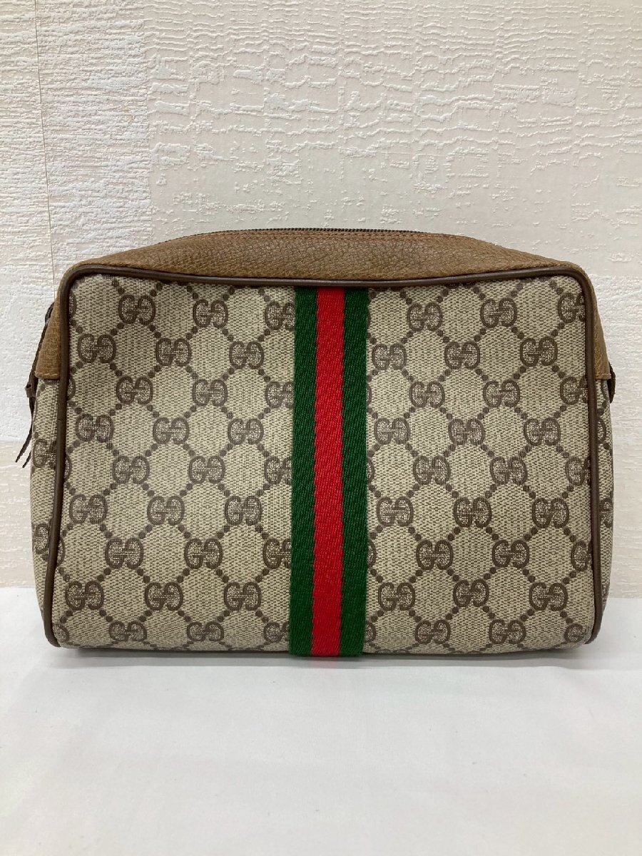 ◎GUCCI オールドグッチ 89 01 012 シェリーライン GG柄 PVC×レザー クラッチバッグ セカンドバッグ ヴィンテージ◎拍卖