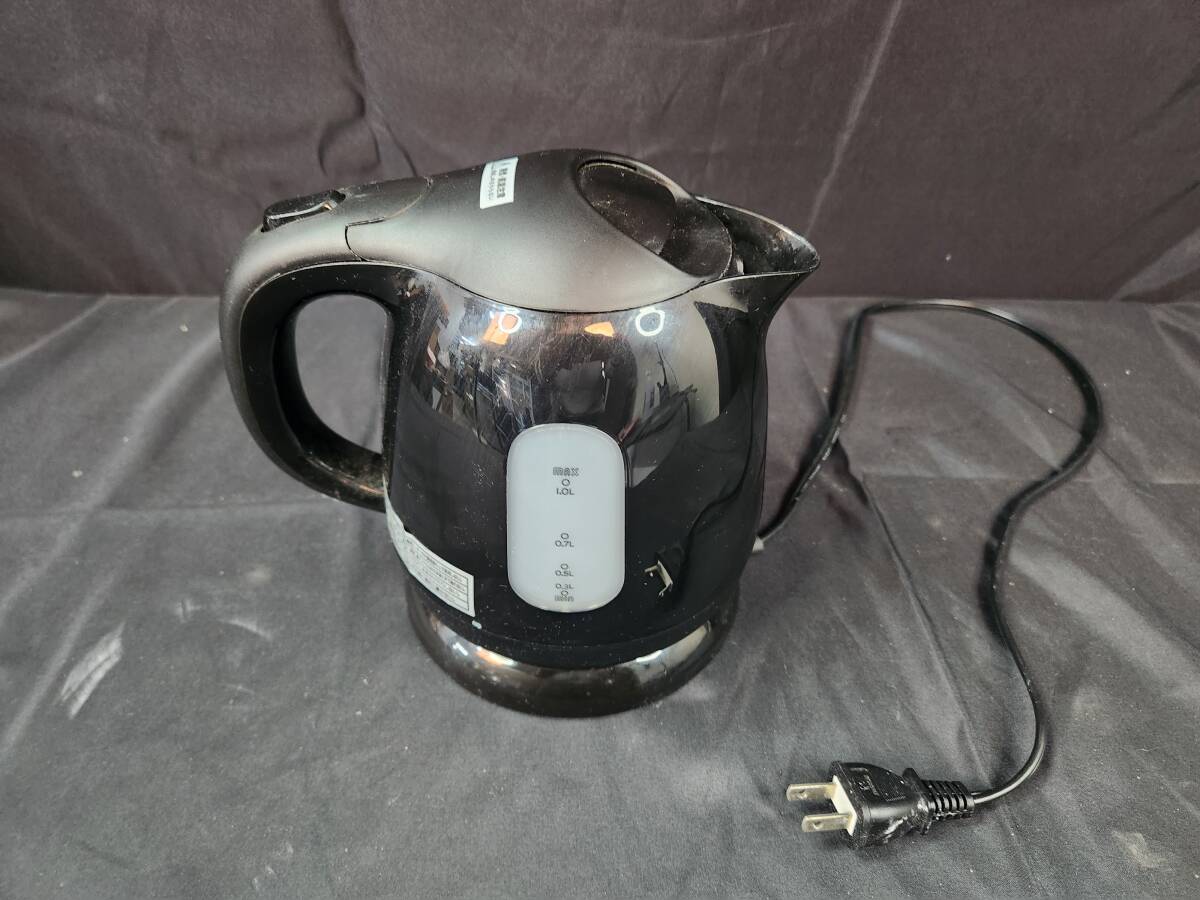 【動作未確認】電気ケトル KOM HKT-100/AC100V 800W/ブラック/1.0L表示あり/中古品/60サイズ拍卖