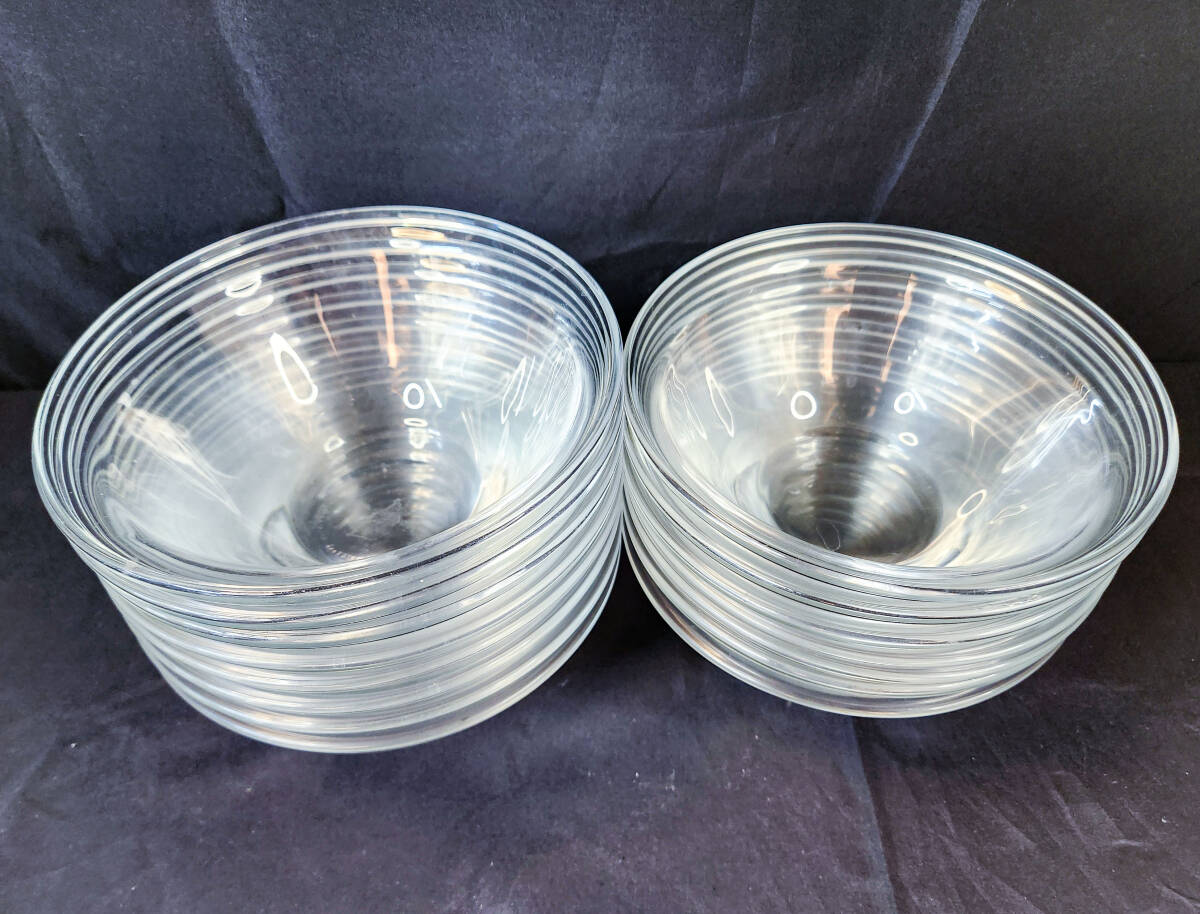 【美品・15枚セット】ガラスサラダボウル φ12cm×高さ6cm/業務用・家庭用兼用/カケなし・透明クリアボウル/100サイズ発送拍卖