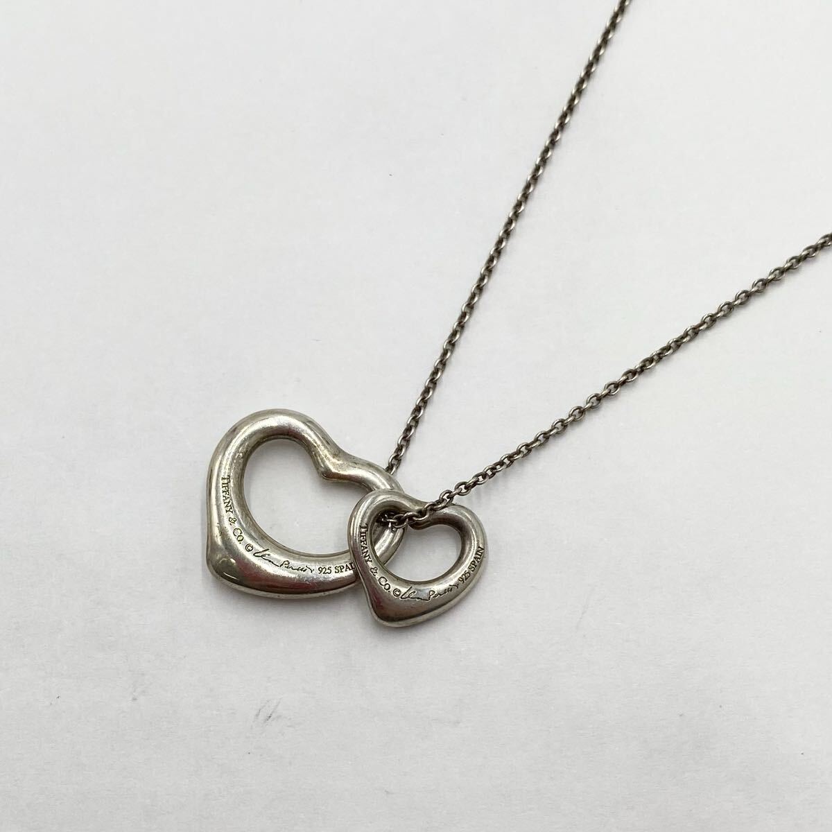 Tiffany & Co./ティファニー エルサペレッティ ダブル オープンハート シルバーネックレス 925 アクセサリー拍卖