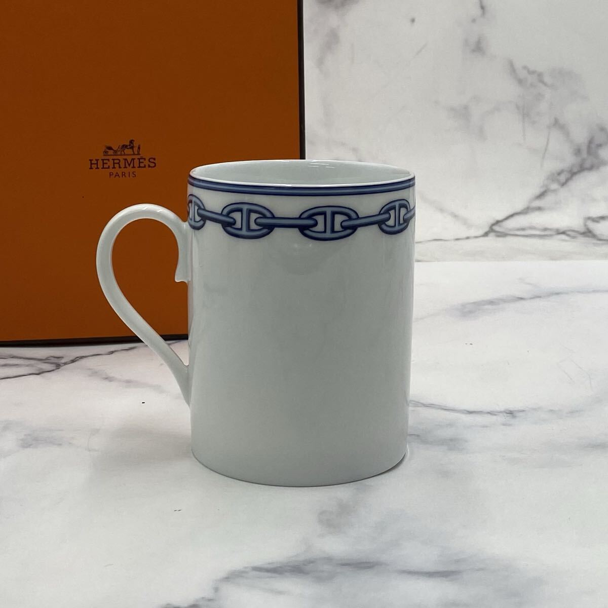 HERMES/エルメス シェーヌ・ダンクル マグカップ ホワイト 食器 S-7619拍卖