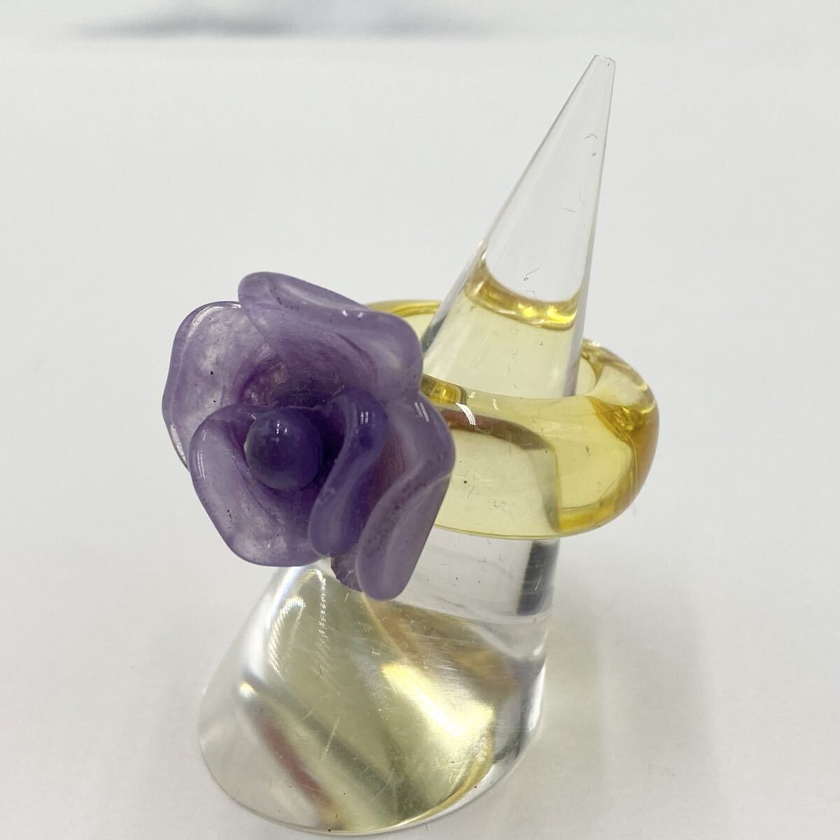 CHANEL/シャネル カメリア ココマーク プラスチックリング 指輪 内径17mm(13号)アクセサリー S-8123拍卖