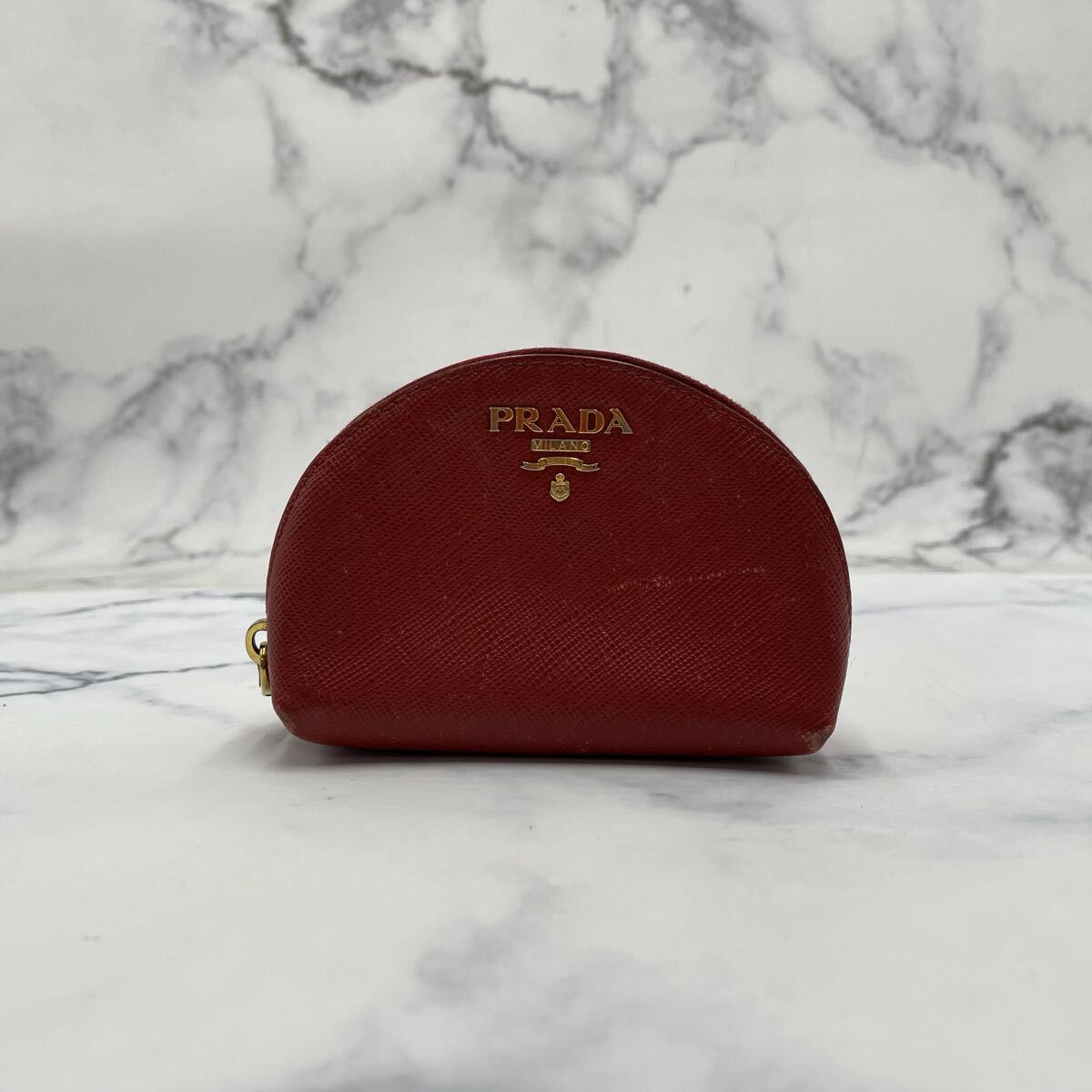 PRADA/プラダ サフィアーノ レザー コインケース ポーチ 小物入れ S-8766拍卖