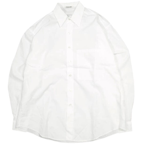 AURALEE オーラリー 25AW 日本製 WASHED FINX TWILL BIG SHIRT ウォッシュドフィンクスツイルビッグシャツ A25AS02TN 3 WHITE 長袖 g24212拍卖