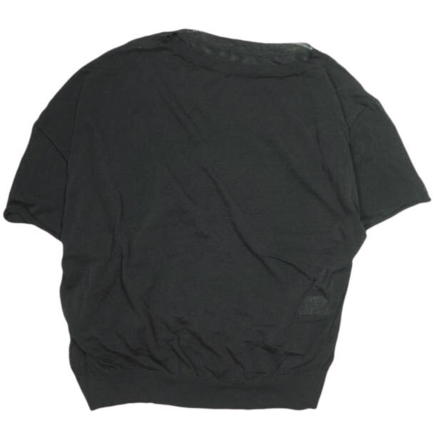 O オー 25SS COTTON NAYLON T-SHIRT コットンナイロンTシャツ 25080042502020 Black セーター CITYSHOP ニット アシンメトリー トップス拍卖