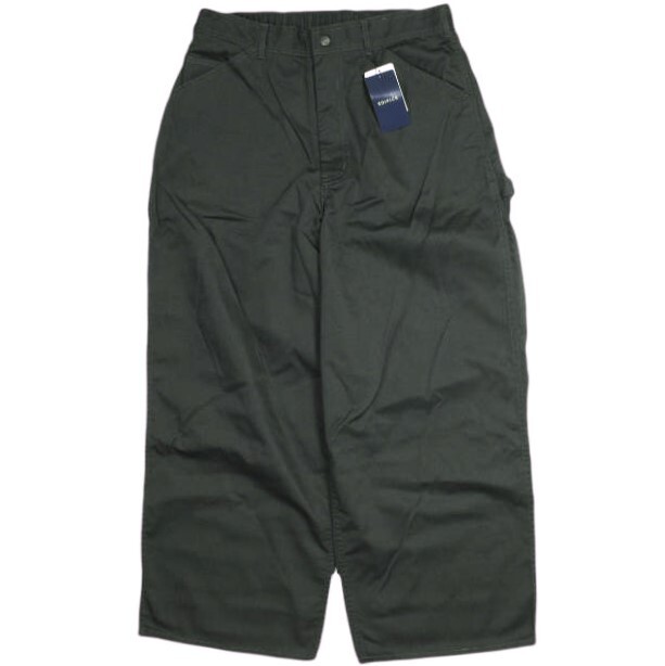 新品 EDIFICE エディフィス 21AW LA BOUCLE HUGEASY TWILL ペインターパンツ 21030300103940 2 ブラック ラブークル ワイド g24077拍卖