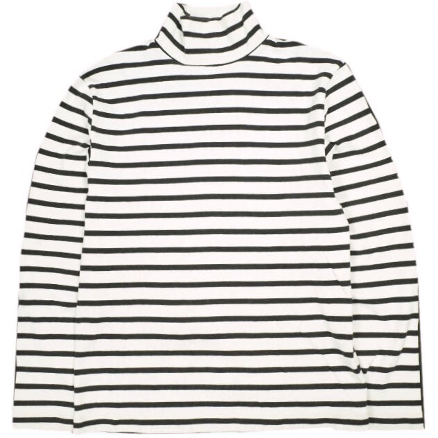 OUR LEGACY アワーレガシー ポルトガル製 MARRON WHITE STRIPE ハイネックボーダーロングスリーブTシャツ 46 MARRON/WHITE カットソー拍卖
