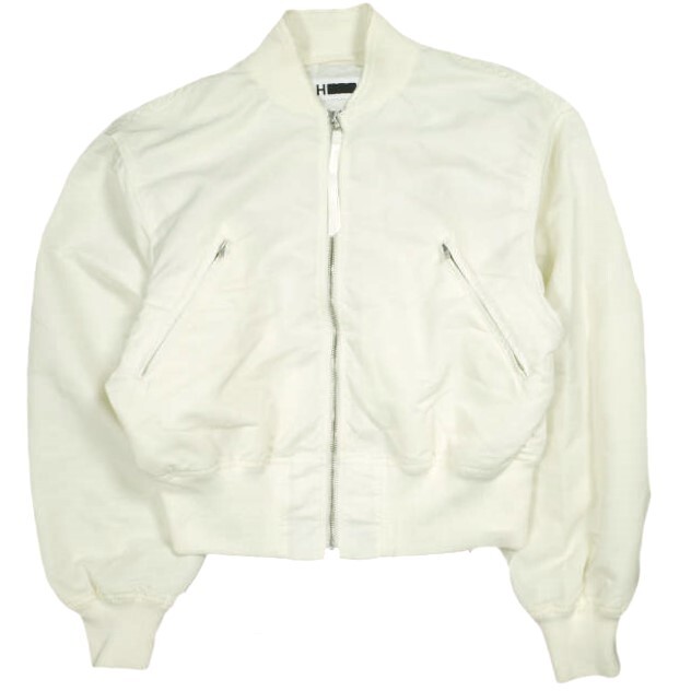 H BEAUTY&YOUTH エイチ ビューティーアンドユース 日本製 NYLON TWILL SHORT MA-1 JACKET フライトジャケット 1625-243-4698 S OFF WHITE拍卖