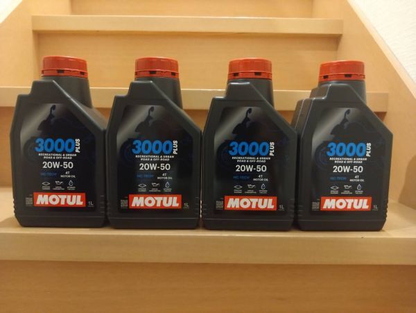 MOTUL モチュール 3000 PLUS 4T MA2 20W50 1L 4缶 4本 プラス 正規品拍卖