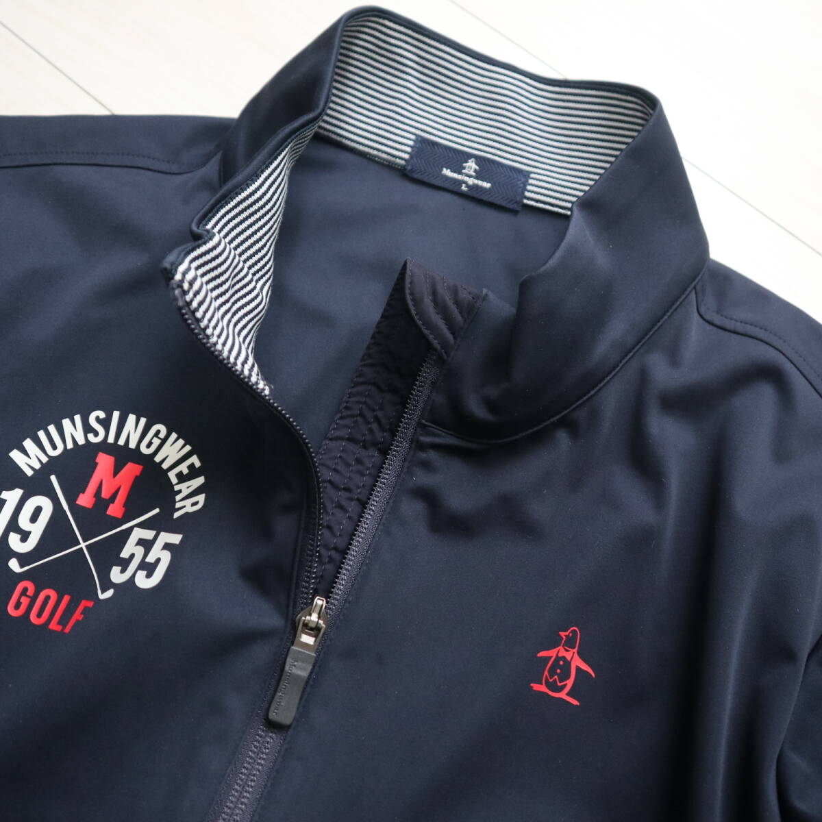 美品!防風&【360°ストレッチ】◆マンシング Munsingwear STANDARD COLLECTION 360°シリーズ ★薄手ブルゾン/メンズ/サイズ細身のL拍卖