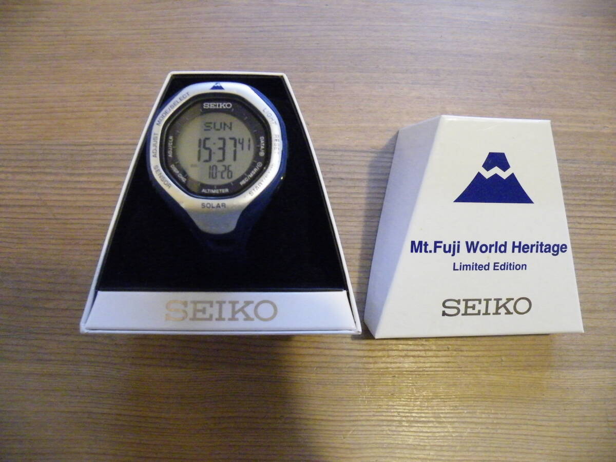 セイコー プロスペック Mt.FUJI リミテッドデザイン ソーラーデジタル S822-00A0 稼働品 中古 着払い発送拍卖