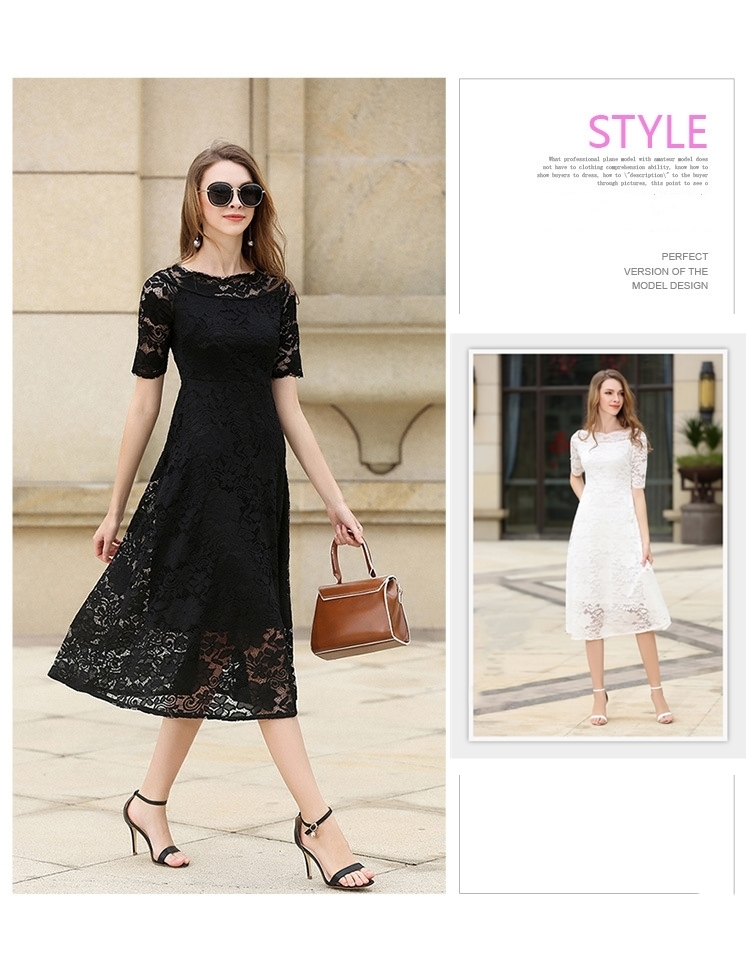 結婚式 二次会 ワンピース パーティードレス レースドレス フォーマル 花柄 レース 膝下 膝丈 ノースリーブ拍卖