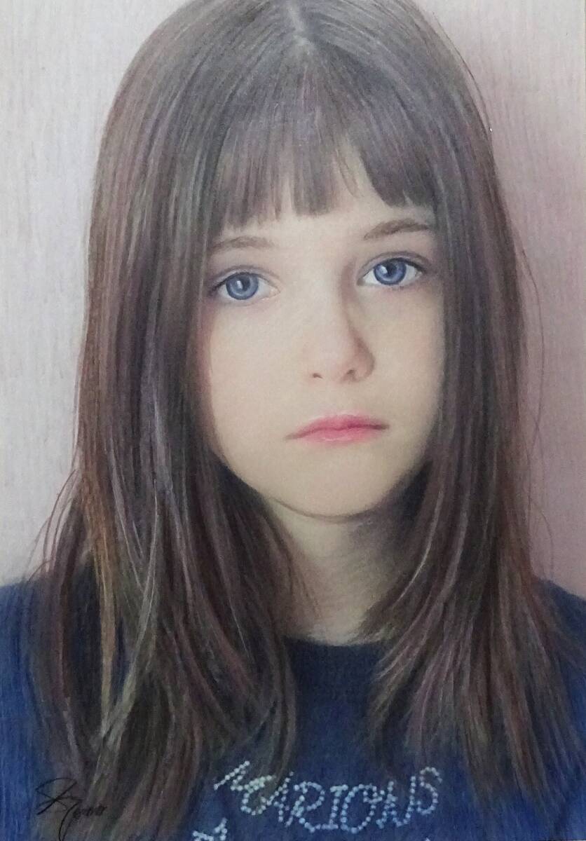 『作品4461』S.Tomo氏直筆色鉛筆画 超美品 美人画 新品額装拍卖