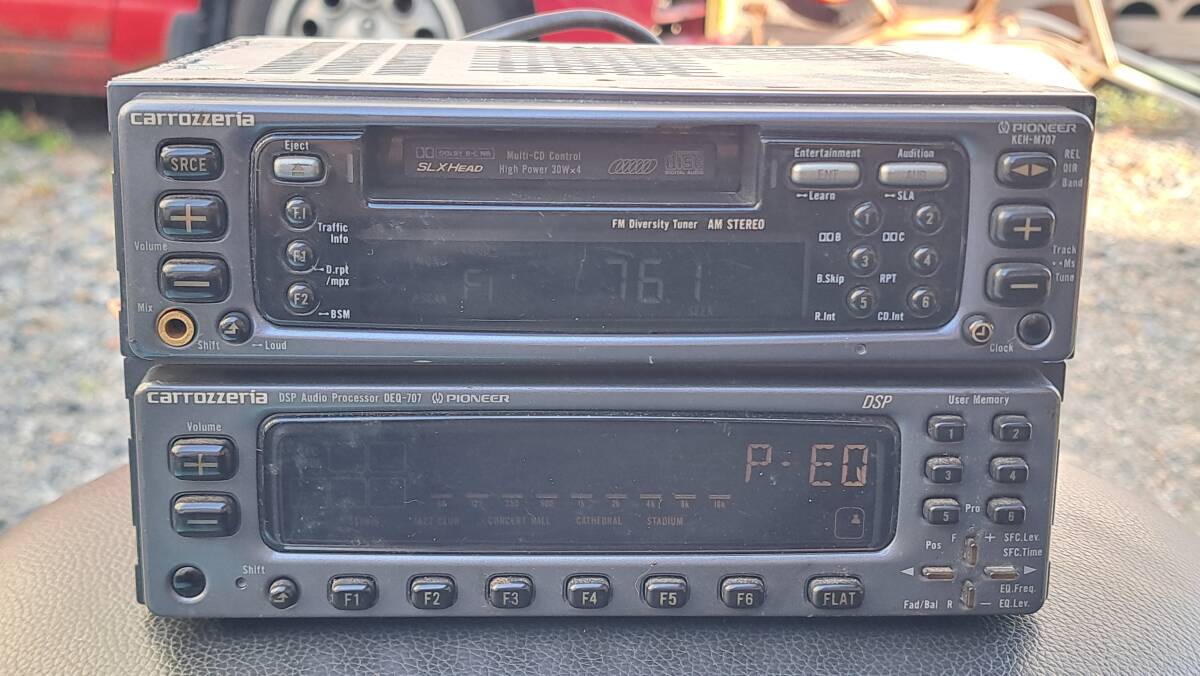 カロッツェリア Carrozzeria DEQ-707/KEH-M707 ジャンク 通電確認済 売り切り! ※DSP プロセッサ カセットデッキ FM/AM グライコ pioneer拍卖