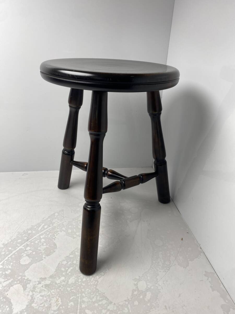 11/26★メーカー不明 スツール イス 木製 ビンテージ【中古/現状品】拍卖