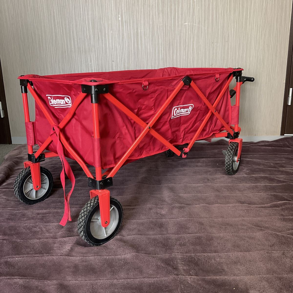 営AB87-140T Coleman コールマン アウトドアワゴン キャリーワゴン 折りたたみ式 アウトドア キャンプ レッド 2000021989拍卖
