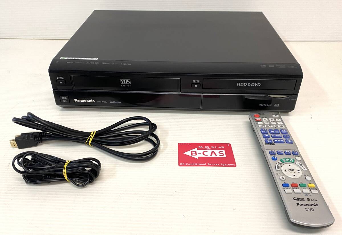 ★☆【1円~】え56 Panasonic パナソニック DVDレコーダー DIGA VIERA Link VHS DMR-XP25V 2011年製 可動品 リモコン コード☆★拍卖