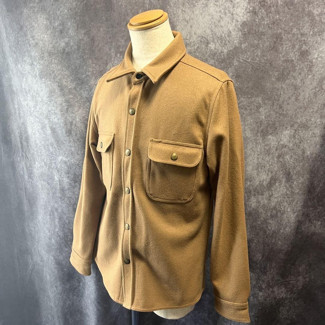 【美品】EDWIN エドウイン ウールシャツジャケット CPOジャケット ブラウン メンズ アウター 秋冬 カジュアル拍卖