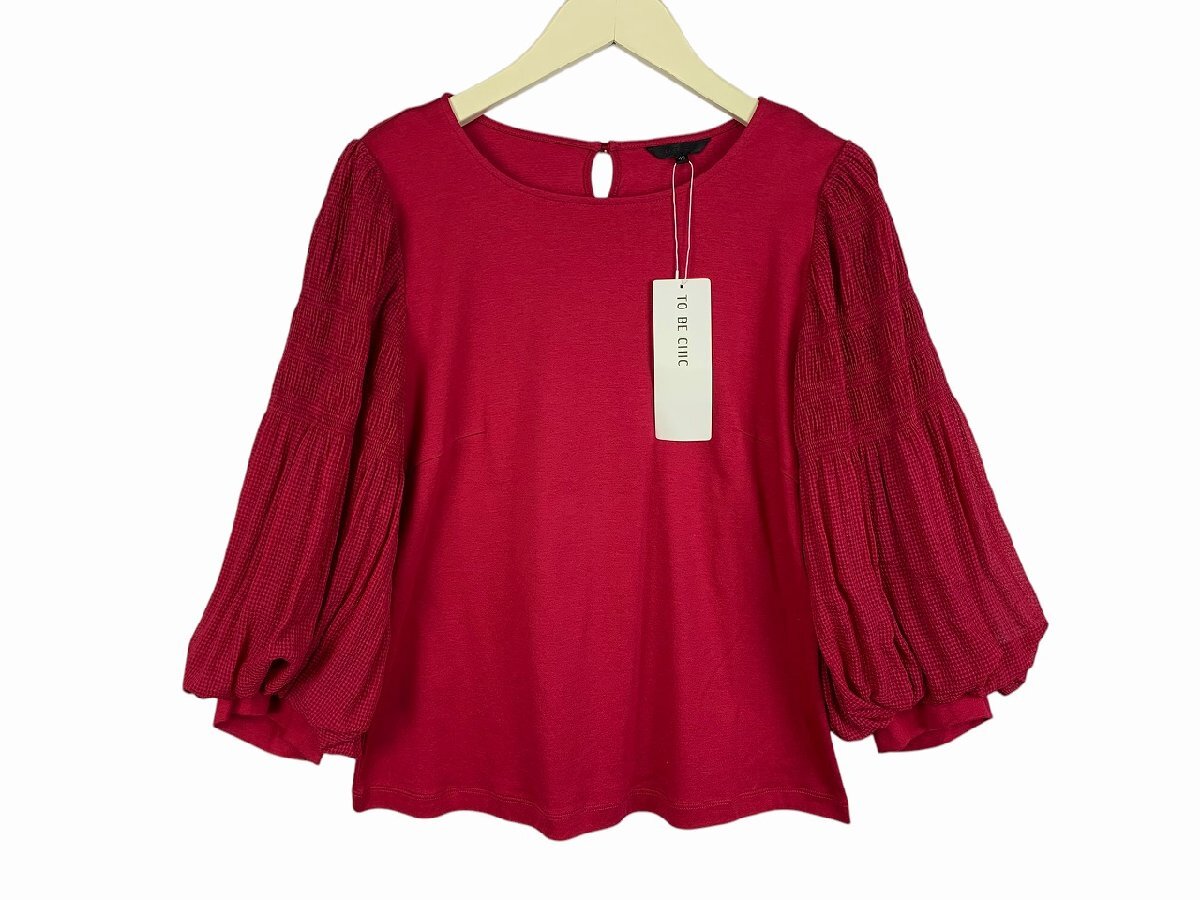 TO BE CHIC /トゥビーシック トップス カットソー ボリューム袖 七分袖 三陽商会 レディース サイズ : 40 ローズピンク拍卖