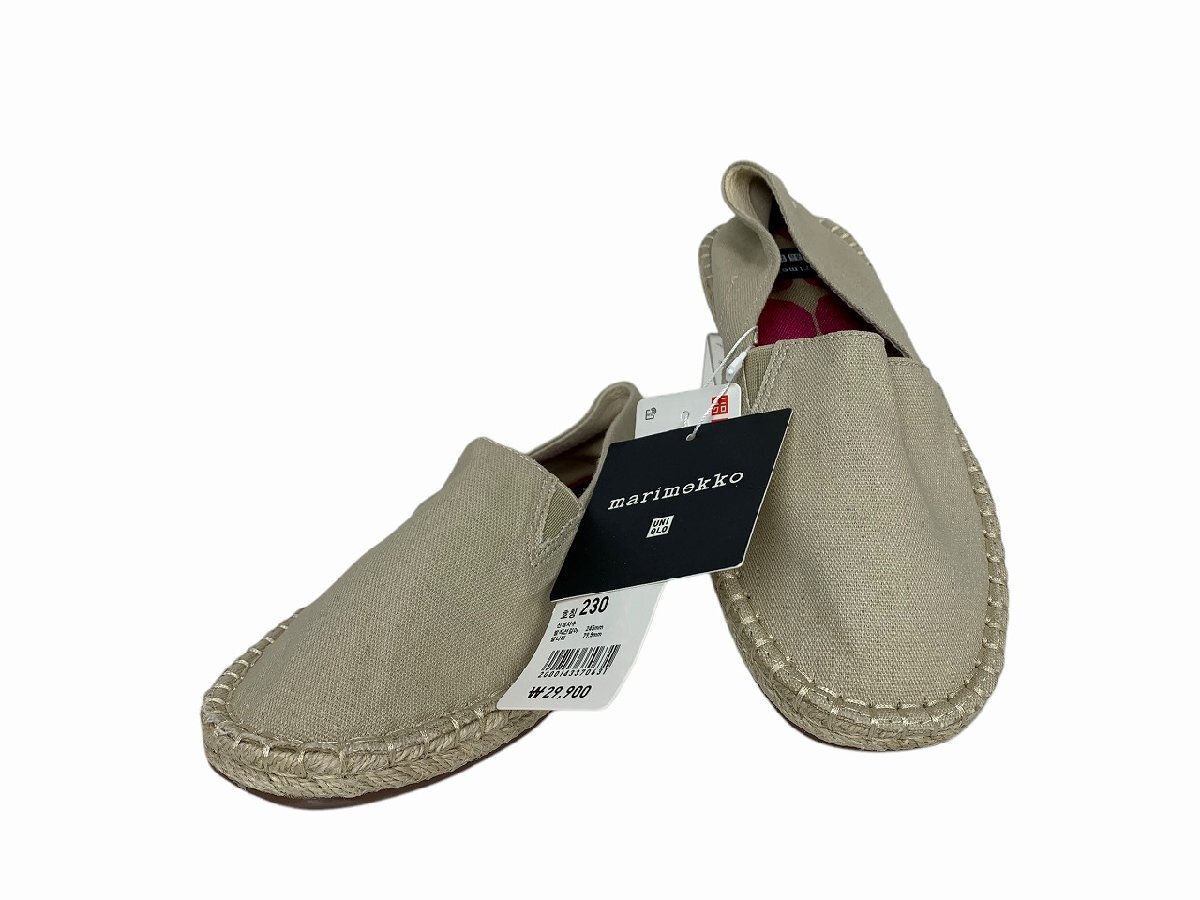 UNIQLO / ユニクロ marimekko マリメッコ エスパドリーユ 海外限定 スリッポン レディース サイズ : S ベージュ拍卖