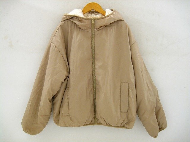 W closet/ダブル クローゼット リバーシブルジャケット ボア ナイロン レディース サイズ : F(フリー) アウター ベージュ拍卖