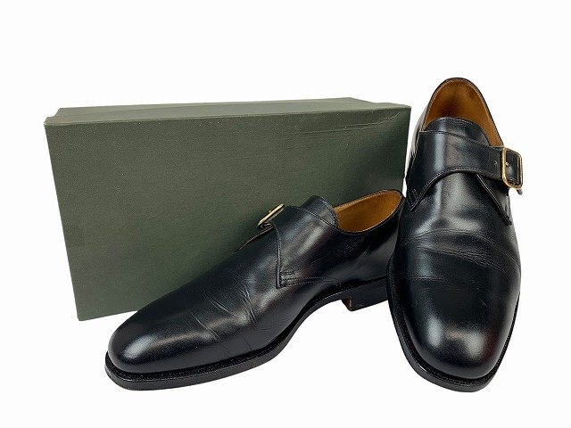Crockett&Jones / クロケット&ジョーンズ GROSVENOR 7847-12 シングルモンクストラップ レザーシューズ メンズ サイズ : 6・1/2 ブラック拍卖