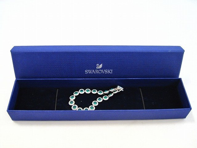 SWAROVSKI/スワロフスキー ブレスレット ラウンドカット パヴェ Tennisブレスレット レディース グリーン拍卖