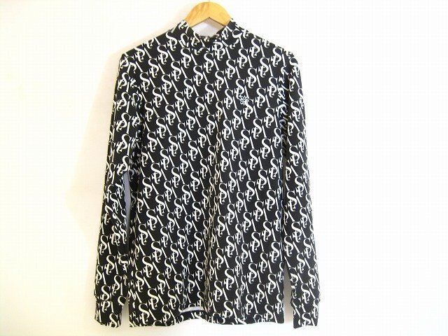 St AND REWS/セント アンド リュース 総柄モックネック ゴルフウエア カットソー メンズ サイズ : L ブラック拍卖