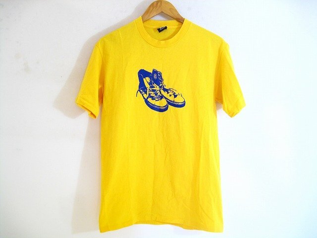 STUSSY / ステューシー スニーカープリントTシャツ オールド メンズ サイズ : M イエロー拍卖