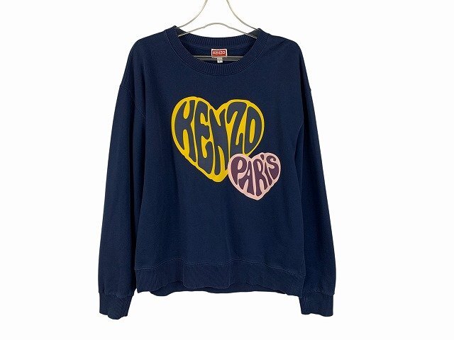 KENZO / ケンゾー Hearts Classic Sweat ハーツクラシックスウェット FD65SW0814MF メンズ サイズ : L ネイビー拍卖