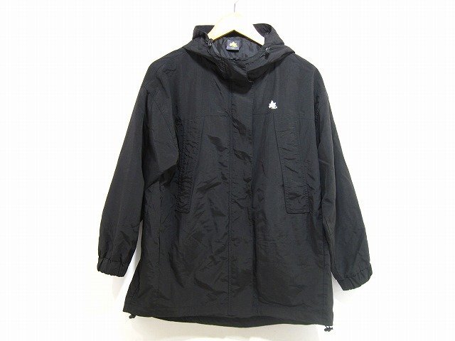 LOGOS park/ロゴスパーク ワンポイントロゴ マウンテンパーカー フルジップ パーカー ナイロン レディース サイズ : M ブラック拍卖