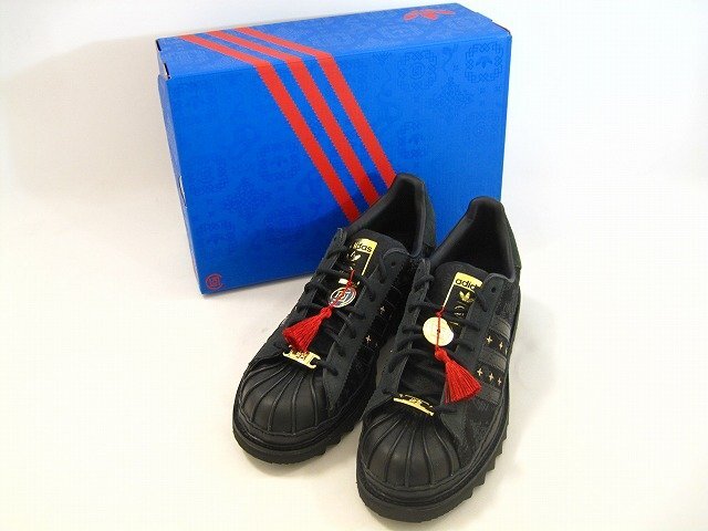 CLOT×adidas/クロット×アディダス スーパースタールナニューイヤー JR5114 サイズ : 27cm ブラック拍卖