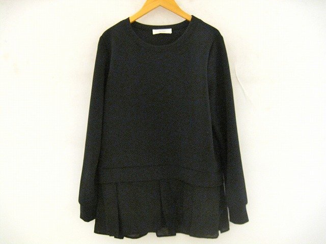 Leilian/レリアン 裾切り替えデザインカットソー 長袖 レディース サイズ : 11 ブラック拍卖