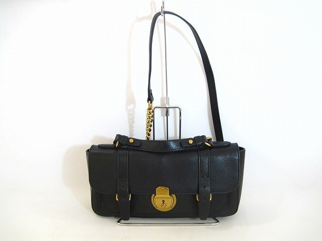 POLO RALPH LAUREN/ポロ ラルフローレン レザーチェーンバッグ ショルダー 2WAYバッグ レディース ブラック拍卖