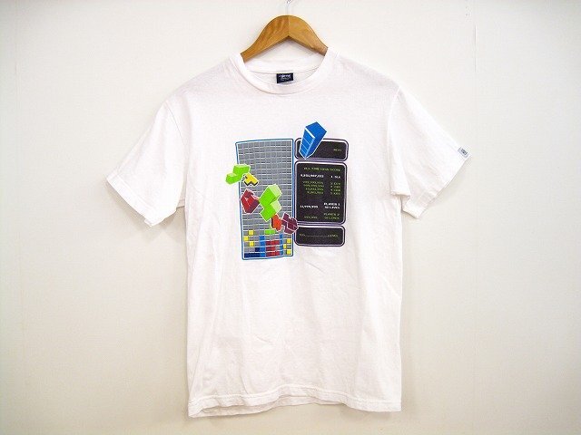 STUSSY / ステューシー 紺タグ カスタメイド テトリスTシャツ オールド CUSTOMADE USA製 メンズ サイズ : M ホワイト拍卖