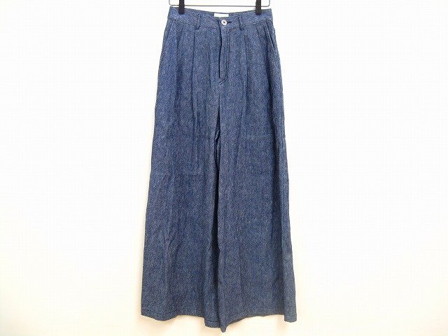 GRACE CLASS / グレースクラス デニムワイドパンツ 麻混 ボトムス レディース サイズ : 38 ブルー拍卖