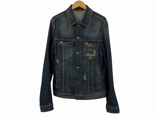 DOLCE&GABBANA / ドルチェ・アンド・ガッバーナ クラウン&ビー デニムジャケット G9EY3Z G8Q97 サイズ : 48 アウター インディゴ拍卖