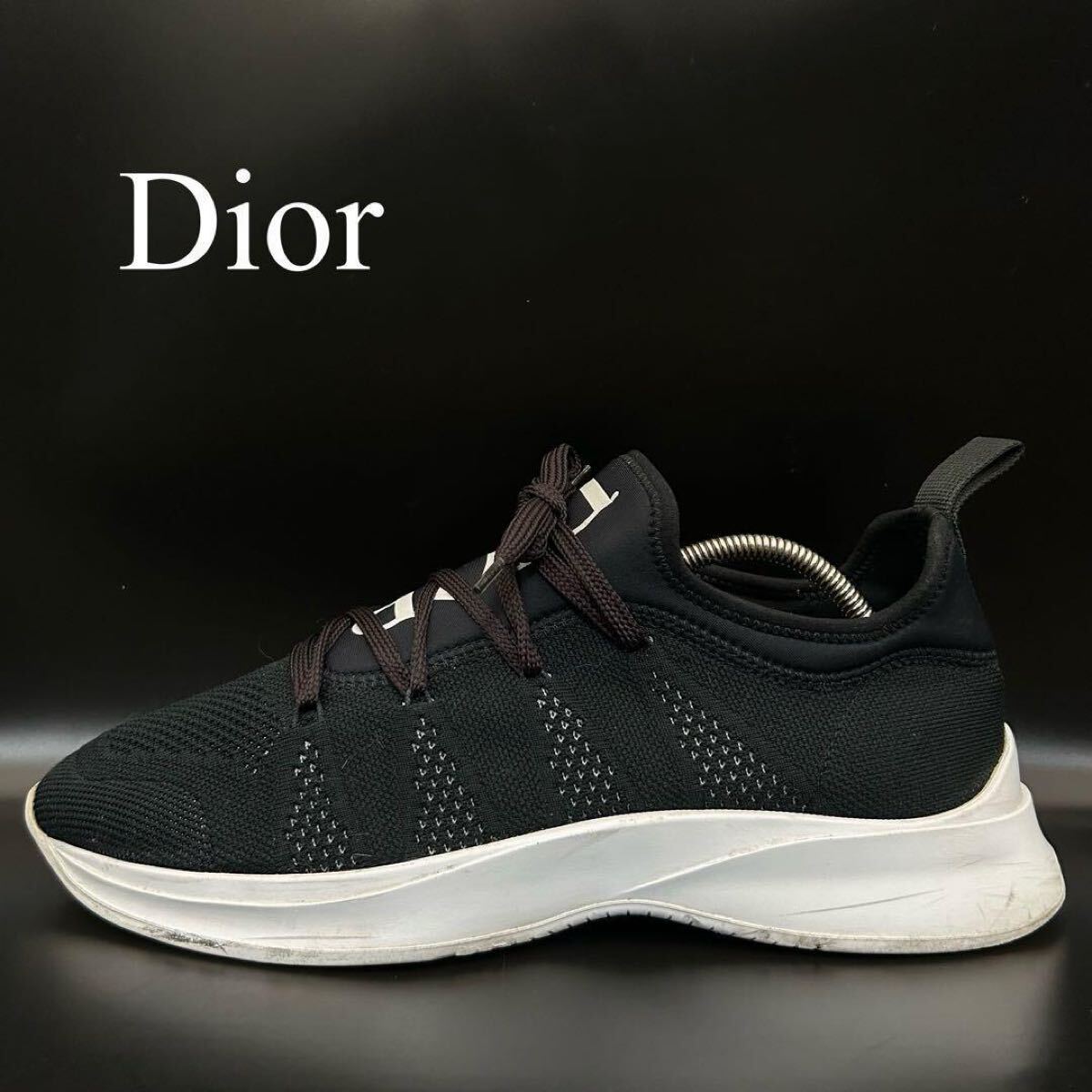1円【美品】Dior ディオール ネオプレン テクニカルメッシュ スニーカー ローカット B25 ロゴ メンズ メッシュ ブラック 黒 サイズ26cm相当拍卖
