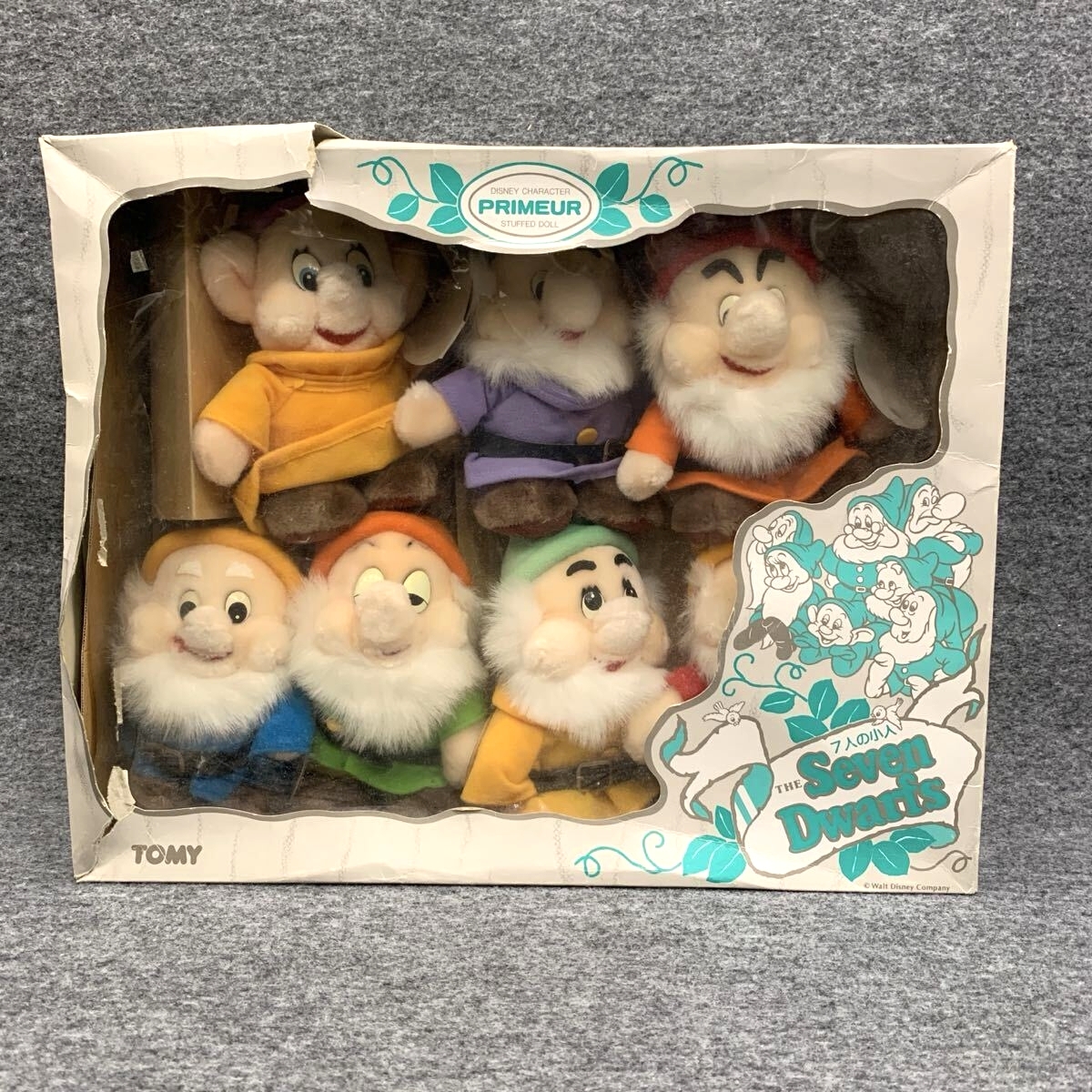 TOMY トミー Disney ディズニー ぬいぐるみ 7人の小人 Seven Dwarfs 白雪姫 人形 昭和レトロ 当時物 箱入 タグ付き R7N21h拍卖