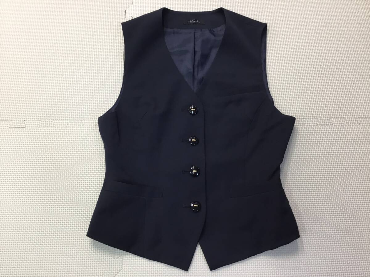 S1707 新品【HINUCK】オフィスウェア ベスト サイズ 7号/ネイビー/ハイナック/事務服/OL/受付/制服/オフィス/ユニフォーム/小さいサイズ拍卖