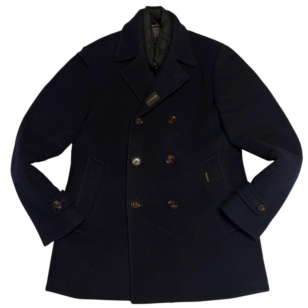 【極美品/M】MOORER ダウンコート ピーコート Pコート ジャケット ブルゾン 刻印ボタン BOLGI-OT サイズ48拍卖