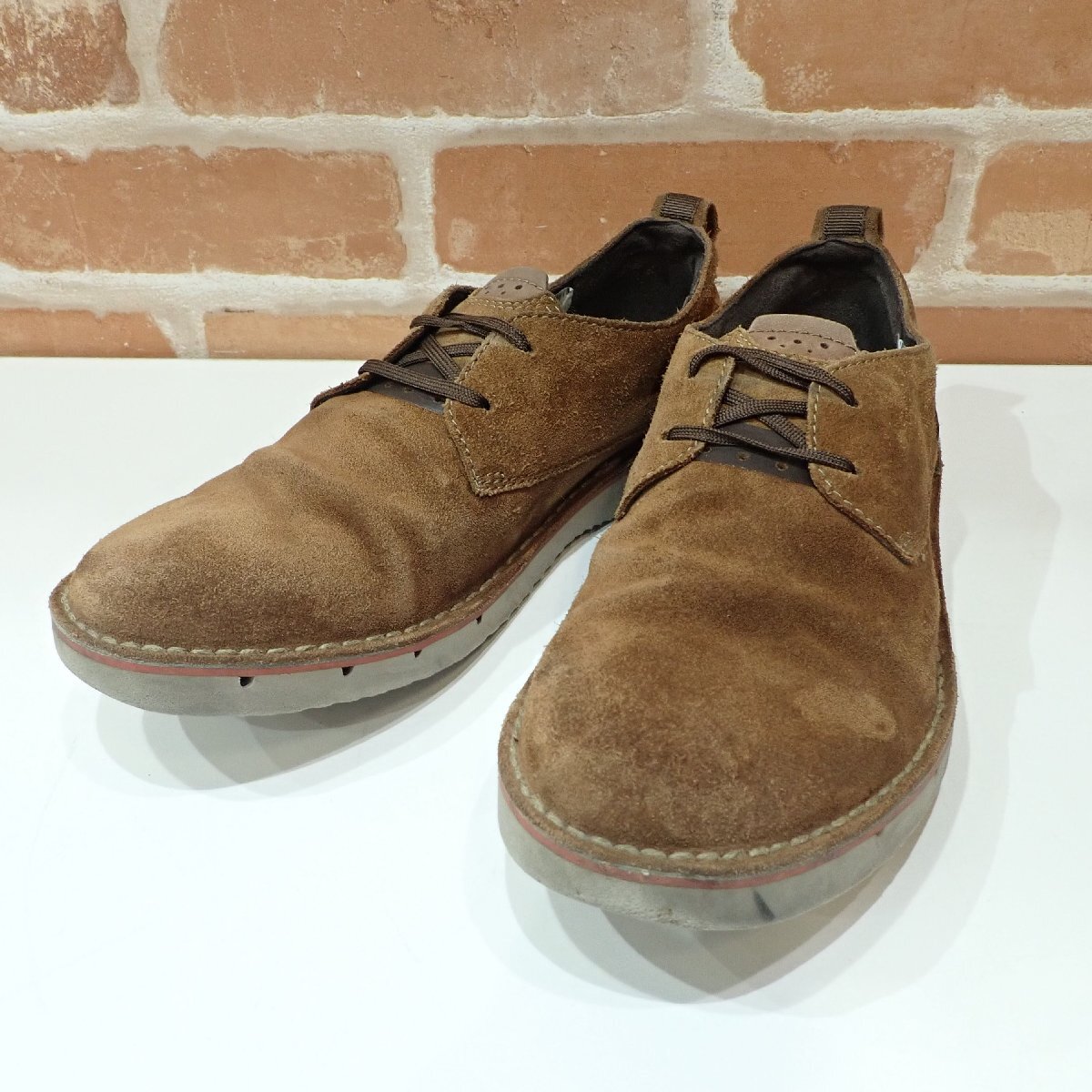 B606 Clarks クラークス CAPLER PLAIN キャプラープレーン UK8 1/2 ブラウンスエード レザーシューズ 26.5 27.0相当 靴拍卖