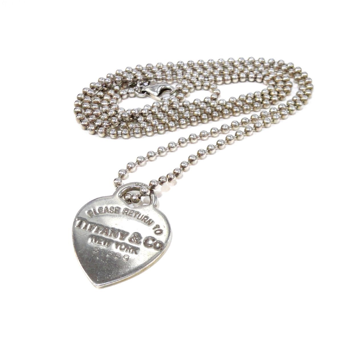 B622【本物保証】 TIFFANY リターントゥティファニー ハートタグ ペンダント シルバー925 スターリングシルバー ボールチェーン ネックレス拍卖