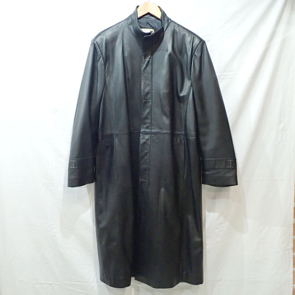 B613 KIM`S ラムレザー オーダーコート L/XL相当 サイズ表記無し 韓国製 イタリアンレザー 高級ブランドオマージュ品 ロングコート 羊皮拍卖
